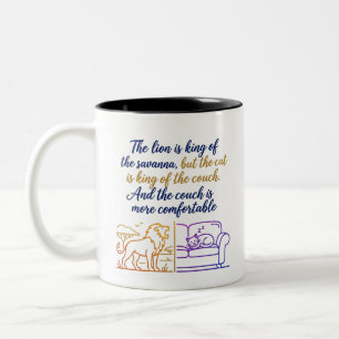 Gradient Savanne & Sofa Illustration   Humorvoll Zweifarbige Tasse