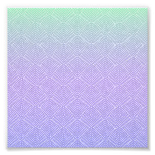 Gradient Scale Pattern - Mermaid-Schwanz Fotodruck