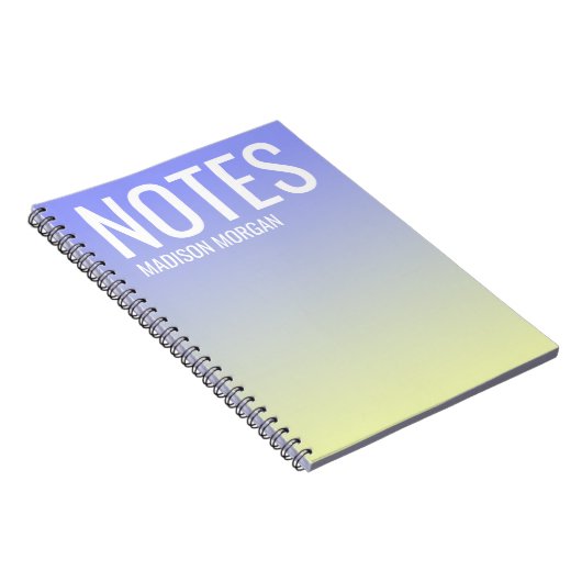 Gradient-Schatten des Purple Yellow Typography Mod Notizblock (Rechte Seite)