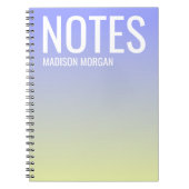 Gradient-Schatten des Purple Yellow Typography Mod Notizblock (Vorderseite)