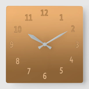 Gradient schlicht farbenfroh Golden Quadratische Wanduhr
