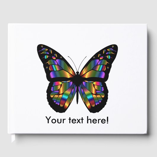 Gradient-Schmetterling-Cartoon Gästebuch (Vorderseite)
