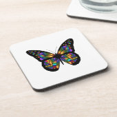 Gradient-Schmetterling-Cartoon Untersetzer (Linke Seite)