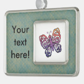 Gradient-Schmetterling-Clipart Rahmen-Ornament Silber (Links)