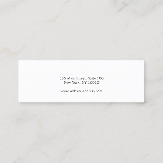 Gradient Script Earring Display Mini Mini Visitenkarte (Rückseite)