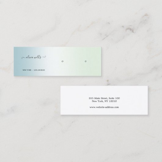 Gradient Script Earring Display Mini Visitenkarte (Vorne/Hinten)
