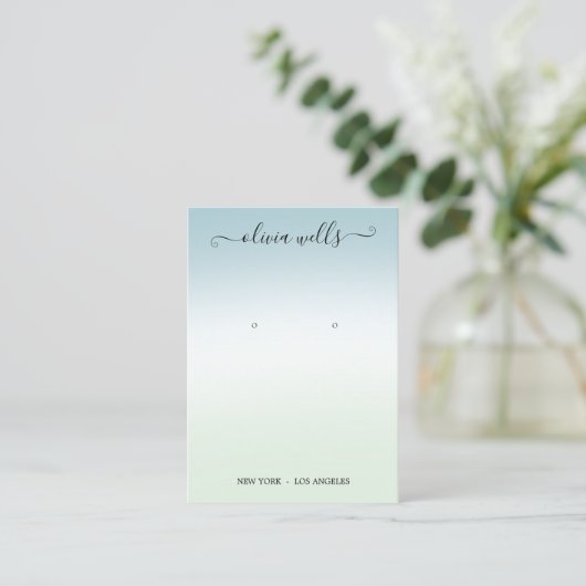 Gradient Script Earring Display Visitenkarte (Stehend Vorderseite)