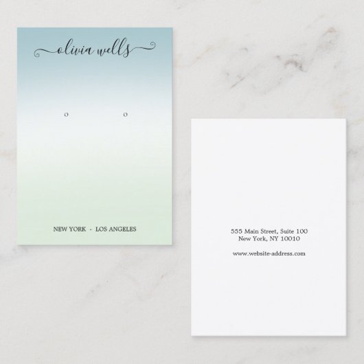 Gradient Script Earring Display Visitenkarte (Vorne/Hinten)