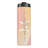 Gradient Script Monogram Thermal Tumbler Thermosbecher (Vorderseite)