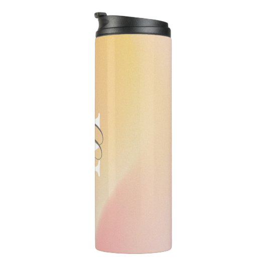 Gradient Script Monogram Thermal Tumbler Thermosbecher (Nach rechts gedreht)