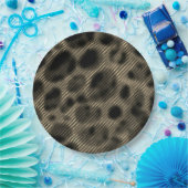 Gradient sepia schmale Streifen über erblindete Lö Pappteller (Party)