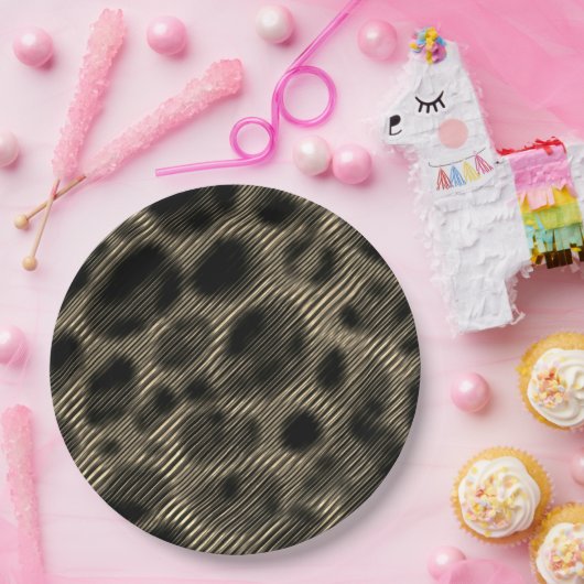 Gradient sepia schmale Streifen über erblindete Lö Pappteller (Party)