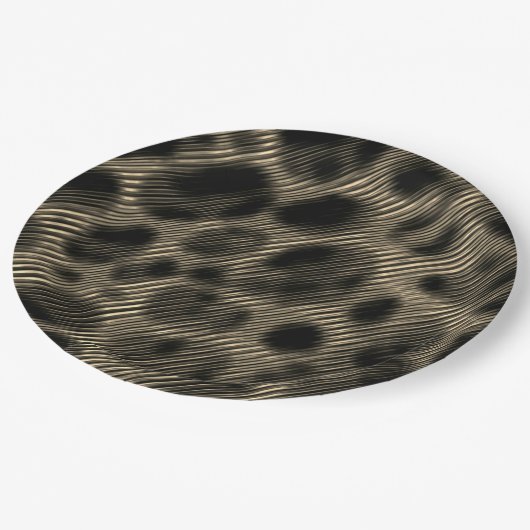 Gradient sepia schmale Streifen über erblindete Lö Pappteller (Schrägansicht)