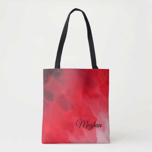 Gradient Shades of Red in Wavy Muster Tasche (Vorderseite)