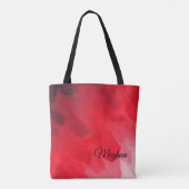 Gradient Shades of Red in Wavy Muster Tasche (Rückseite)