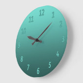 Gradient Simple Colorful Aquamarin Große Wanduhr (Winkel)