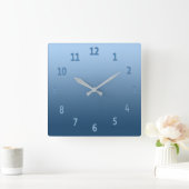 Gradient Simple Colorful Blue Quadratische Wanduhr (Zuhause)
