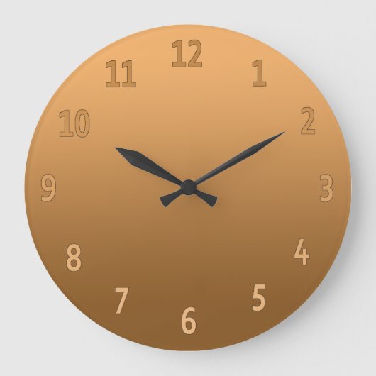 Gradient Simple Colorful Golden Große Wanduhr (Vorderseite)