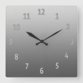 Gradient Simple Gray Quadratische Wanduhr (Vorderseite)