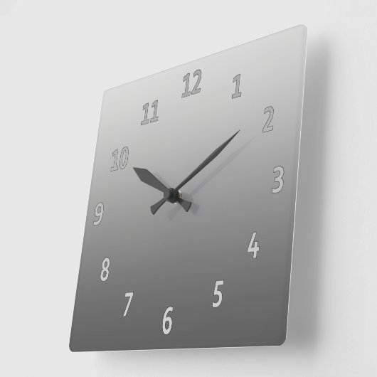 Gradient Simple Gray Quadratische Wanduhr (Winkel)