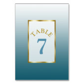 Gradient Slate Blue Wedding Tischnummer Card (Rückseite)