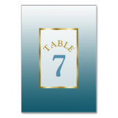 Gradient Slate Blue Wedding Tischnummer Card (Vorderseite)