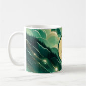Gradient Smaragd Kelly Grün Glitter Monogramm Kaffeetasse (Links)