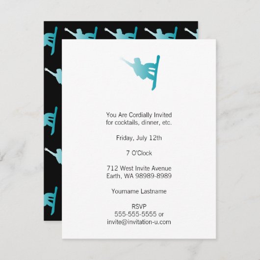 Gradient-Snowboarder Einladung (Vorne/Hinten)