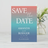 Gradient Strandfarben Save the Date Einladung (Stehend Vorderseite)