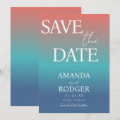 Gradient Strandfarben Save the Date Einladung (Vorne/Hinten)