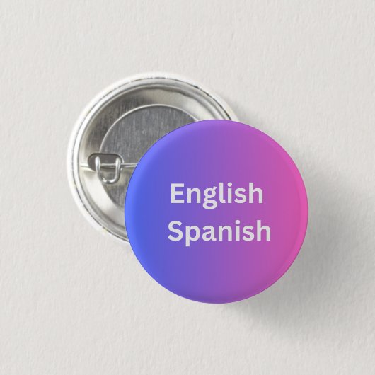 Gradient Style English Español - Ich spreche Spani Button (Vorne & Hinten)