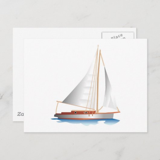 Gradient Style Sailboat Postkarte (Vorne/Hinten)