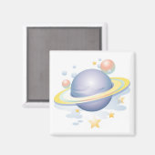 Gradient Style Saturn und Stars Magnet (Vorderseite/Rückseite)