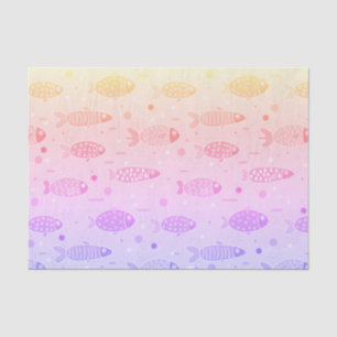 Gradient Sunset Fish Muster Modern Seidenpapier