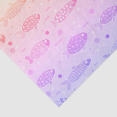 Gradient Sunset Fish Muster Modern Seidenpapier (Ausschnitt)