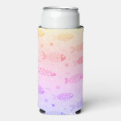 Gradient Sunset Fish Muster Modern Selters Dosenkühler (Seltzer Vorderseite)