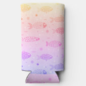 Gradient Sunset Fish Muster Modern Selters Dosenkühler (Rückseite)