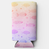 Gradient Sunset Fish Muster Modern Selters Dosenkühler (Vorderseite)