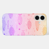 Gradient Sunset Fish Muster Modernes Personalisier Case-Mate iPhone Hülle (Rückseite (Horizontal))