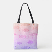 Gradient Sunset Fish Muster Modernes Personalisier Tasche (Rückseite)
