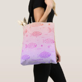 Gradient Sunset Fish Muster Modernes Personalisier Tasche (Von Nahem)