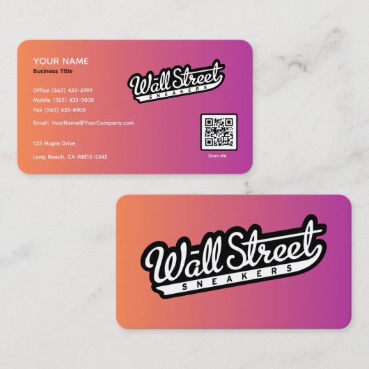 Gradient Sunset Horizon Business Card Visitenkarte (Vorne/Hinten)