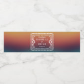 Gradient Sunset Papel Picado Inspiriert Hochzeit Wasserflaschenetikett (Einzelnes Label)