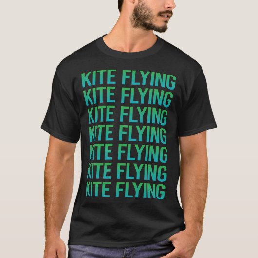 Gradient Text Kite Flying T-Shirt (Vorderseite)