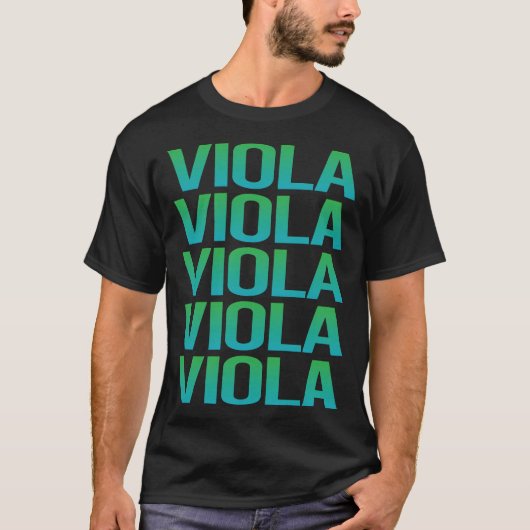 Gradient Text Viola Violist T-Shirt (Vorderseite)