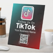 Gradient TikTok-QR-Code Firmenname Folgen Sie uns Sockelschild (In Situ)