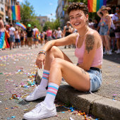 Gradient Trans-Stolz  Socken