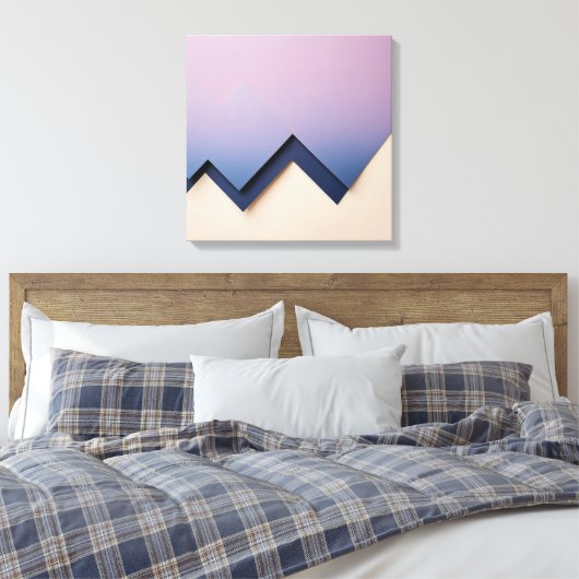 Gradient Triangle - Indigo bis Lilac Abstrakt Leinwanddruck (Insitu (Schlafzimmer))