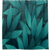 Gradient tropische Blätter Duschvorhang (Vorderseite)