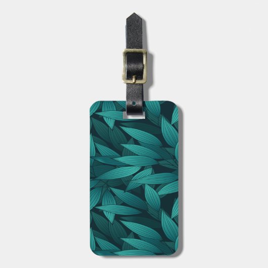 Gradient tropische Blätter Gepäckanhänger (Vorderseite vertikal)